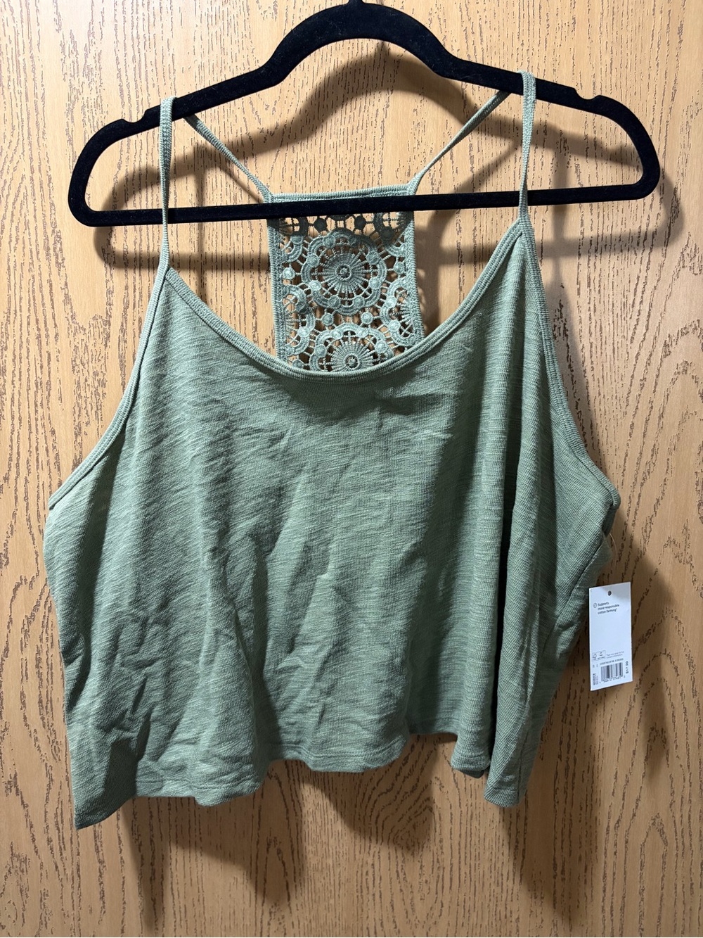 SO Olive Green Crochet Back Swing Tank Top Women’s 2X NWT